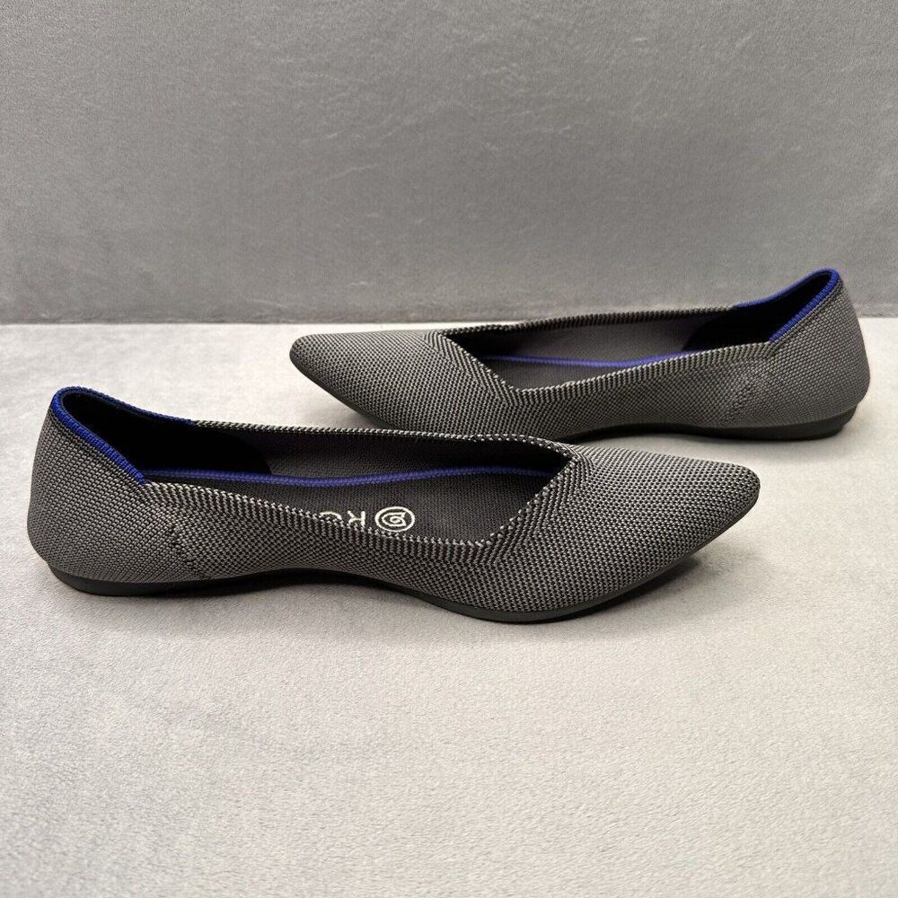 Rothy’s The Point Womens Size 7.5 Flats Birdseye Gray Knit Comfort Casual - Picture 7 of 17